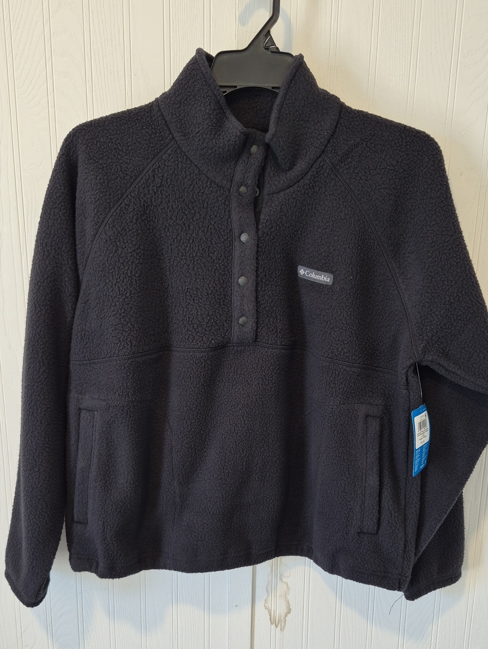 Columbia Black Sherpa Snap Fleece Pullover | Cozy Essential